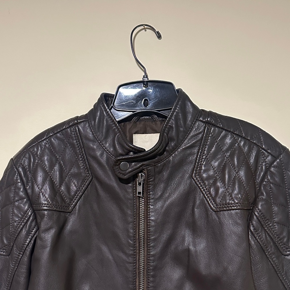 Diesel Brown Leather Jacket - Picture 2 of 7